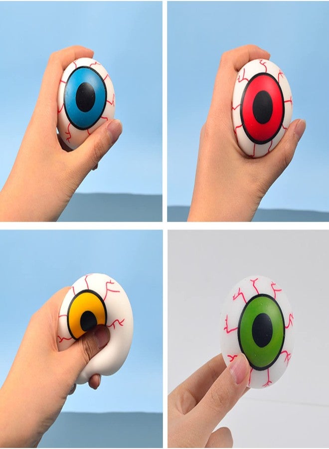 Dhjrefhhd 1Pcs Stress Balls Soft Eyeballs Squeeze Prop Tool Eye Squishy Ball Party Fidget Balls Halloween Stress Ball Prop Prize Birthday Gifts (Yellow or Randomly Color) - Image 3